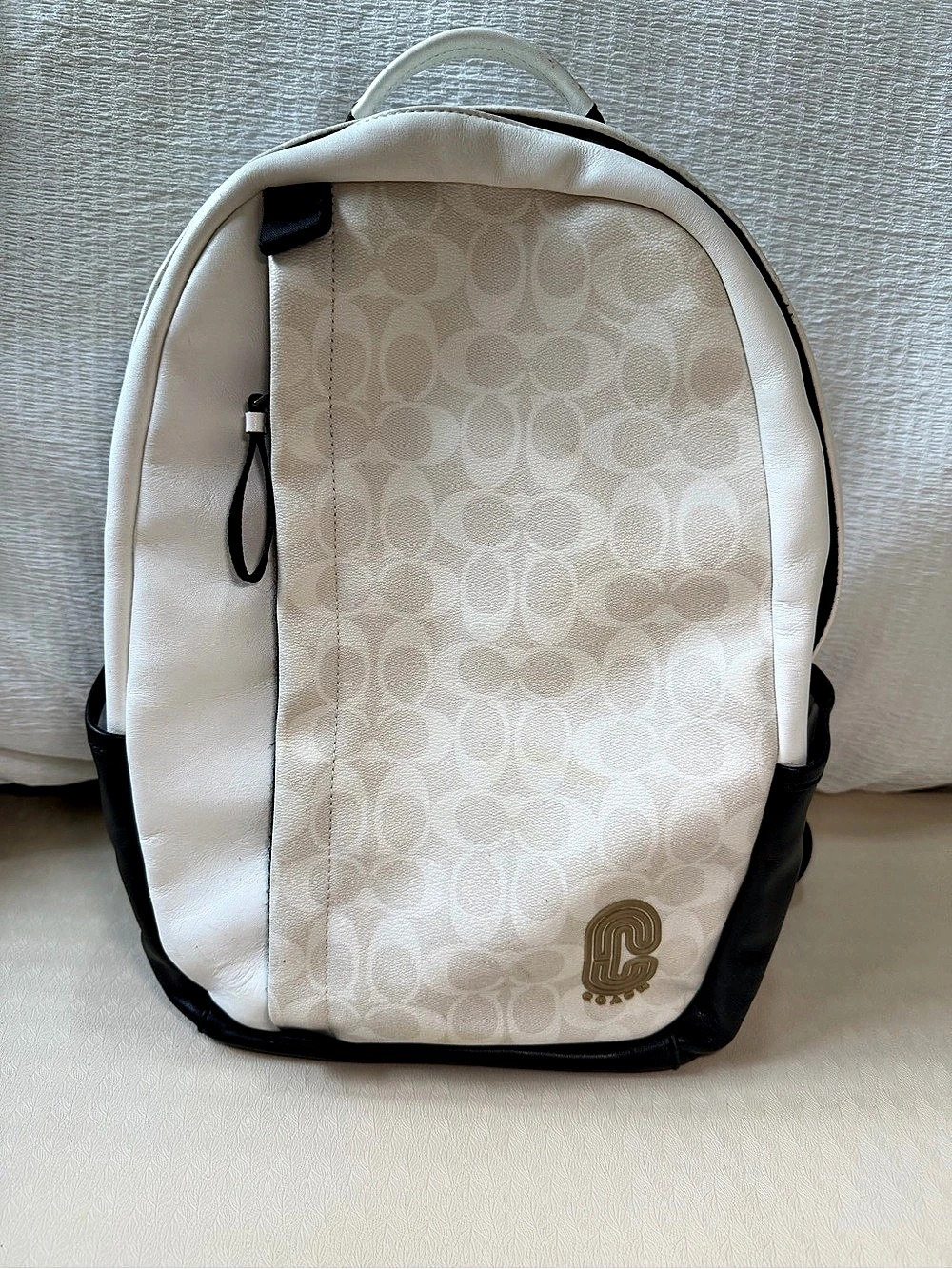 Coach Track Backpack In Signature Canvas White & Black